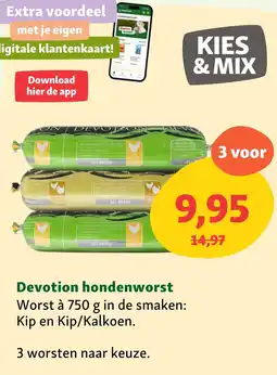 Maxi Zoo Devotion nondenworst Worst à 750 in de cmaken. aanbieding