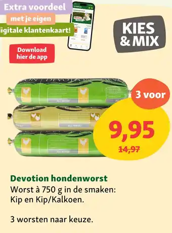 Maxi Zoo Devotion nondenworst Worst à 750  in de cmaken. aanbieding