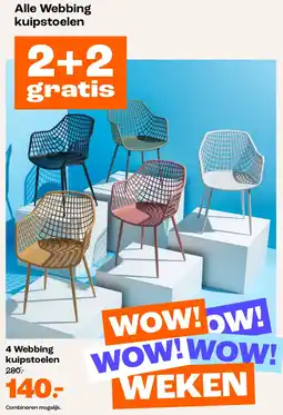 Kwantum 4 Webbing kuipstoelen aanbieding