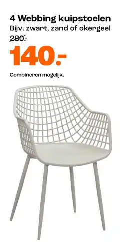 Kwantum 4 Webbing kuipstoelen aanbieding