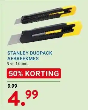 Kluswijs STANLEY DUOPACK AFBREEKMES aanbieding