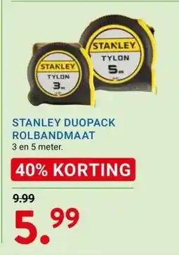 Kluswijs STANLEY DUOPACK ROLBANDMAAT aanbieding