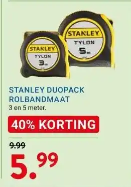 Kluswijs STANLEY DUOPACK ROLBANDMAAT aanbieding