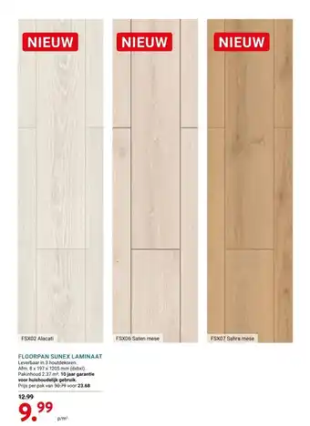 Kluswijs FLOORPAN SUNEX LAMINAAT aanbieding