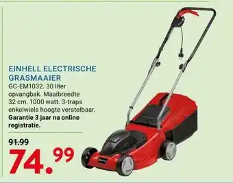 Kluswijs EINHELL ELECTRISCHE GRASMAAIER aanbieding