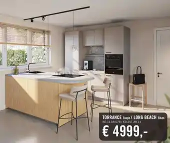 Keukendepot TORRANCE Taupe/ LONG BEACH Eiken aanbieding