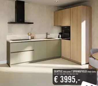 Keukendepot SEATTLE Olijf groen/ SPRINGFIELD Eiken Como aanbieding