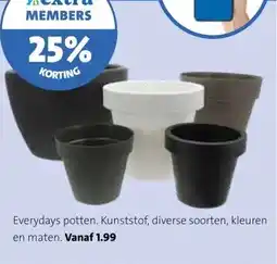 Intratuin Everydays potten. Kunststof, diverse soorten, kleuren en maten. aanbieding