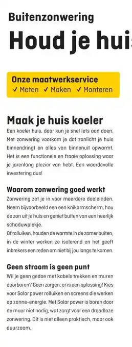 Hubo Buitenzonwering Houd je huis koel aanbieding