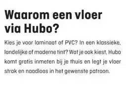 Hubo Waarom een vloer via Hubo? aanbieding