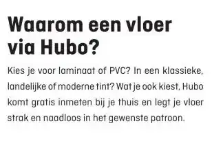 Hubo Waarom een vloer via Hubo? aanbieding