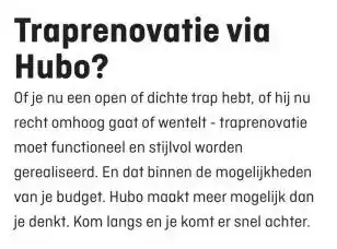 Hubo Traprenovatie via Hubo? aanbieding