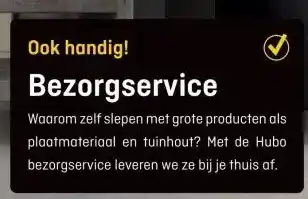Hubo Ook handig! Bezorgservice aanbieding