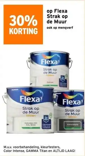 GAMMA 30% KORTING op Flexa Strak op de Muur ook op mengverf aanbieding