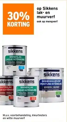GAMMA 30% KORTING op Sikkens lak- en muurverf ook op mengverf aanbieding