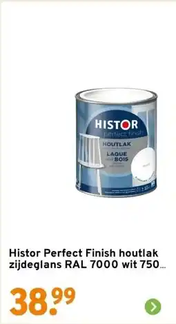 GAMMA Histor Perfect Finish houtlak zijdeglans RAL 7000 wit 750 ml aanbieding