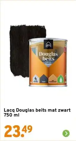 GAMMA Lacq Douglas beits mat zwart 750 ml aanbieding