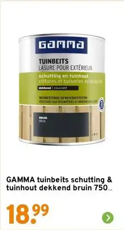 GAMMA GAMMA tuinbeits schutting & tuinhout dekkend bruin 750 ml aanbieding