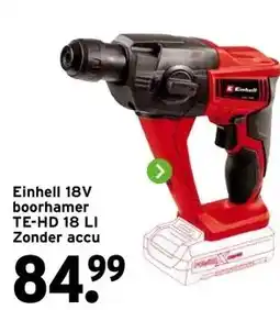 GAMMA Einhell 18V boorhamer TE-HD 18 LI Zonder accu aanbieding