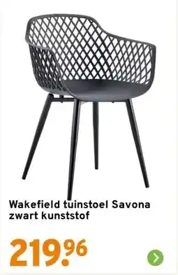 GAMMA Wakefield tuinstoel Savona zwart kunststof aanbieding