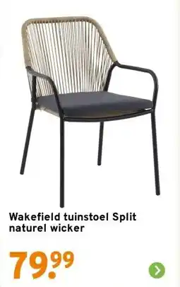 GAMMA Wakefield tuinstoel Split naturel wicker aanbieding