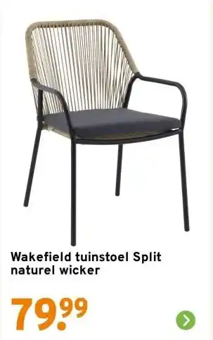 GAMMA Wakefield tuinstoel Split naturel wicker aanbieding