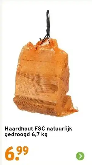 GAMMA Haardhout FSC natuurlijk gedroogd 6,7 kg aanbieding