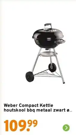 GAMMA Weber Compact Kettle houtskool bbq metaal zwart ø 47 cm aanbieding