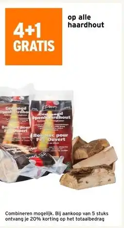 GAMMA 4+1 GRATIS op alle haardhout aanbieding