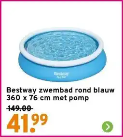 GAMMA Bestway zwembad rond blauw 360 x 76 cm met pomp aanbieding
