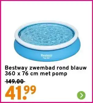GAMMA Bestway zwembad rond blauw 360 x 76 cm met pomp aanbieding