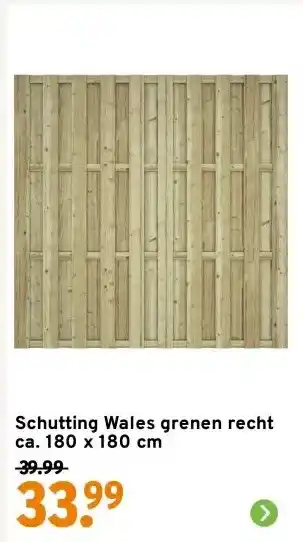 GAMMA Schutting Wales grenen recht ca. 180 x 180 cm aanbieding