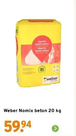 GAMMA Weber Nomix beton 20 kg aanbieding