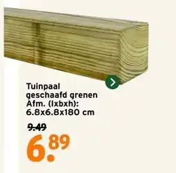 GAMMA Tuinpaal geschaafd grenen Afm. (lxbxh): 6.8x6.8x180 cm aanbieding