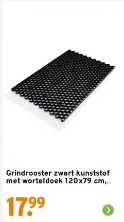 GAMMA Grindrooster zwart kunststof met worteldoek 120x79 cm, dikte 3cm aanbieding