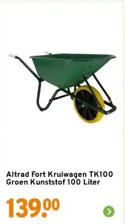 GAMMA Altrad Fort Kruiwagen TK100 Groen Kunststof 100 Liter aanbieding