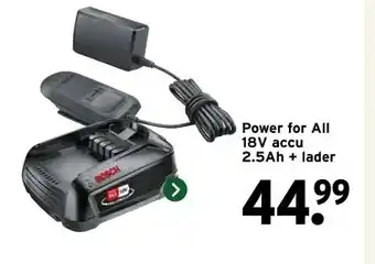 GAMMA Power for All 18V accu 2.5Ah + lader aanbieding