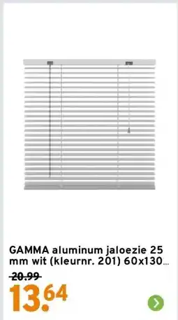 GAMMA GAMMA aluminum jaloezie 25 mm wit (kleurnr. 201) 60x130 cm (bxh) aanbieding