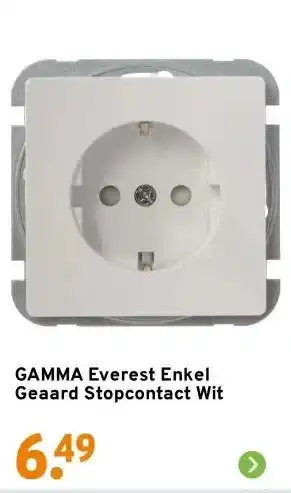 GAMMA GAMMA Everest Enkel Geaard Stopcontact Wit aanbieding