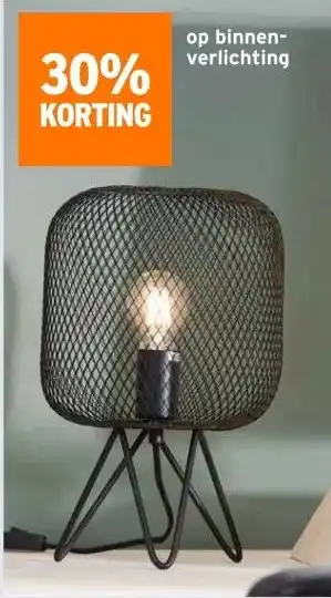 GAMMA 30% KORTING op binnen- verlichting aanbieding