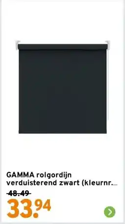 GAMMA GAMMA rolgordijn verduisterend zwart (kleurnr. 5710) 60x190 cm (bxh) aanbieding