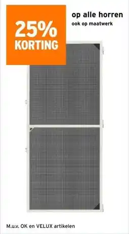 GAMMA 25% KORTING op alle horren ook op maatwerk aanbieding