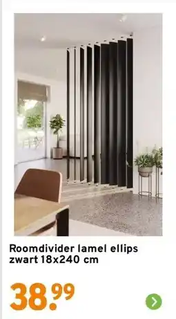 GAMMA Roomdivider lamel ellips zwart 18x240 cm aanbieding
