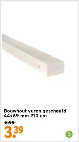 GAMMA Bouwhout vuren geschaafd 44x69 mm 210 cm aanbieding