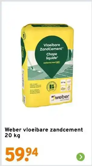 GAMMA Weber vloeibare zandcement 20 kg aanbieding