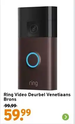 GAMMA Ring Video Deurbel Venetiaans Brons aanbieding