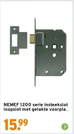 GAMMA NEMEF 1200 serie insteekslot loopslot met gelakte voorplaat Doorn 50mm aanbieding