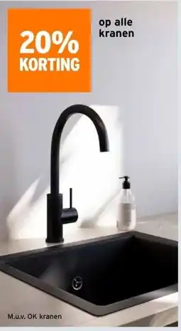 GAMMA 20% KORTING op alle kranen aanbieding