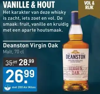 Gall & Gall Deanston Virgin Oak 70CL Whisky aanbieding