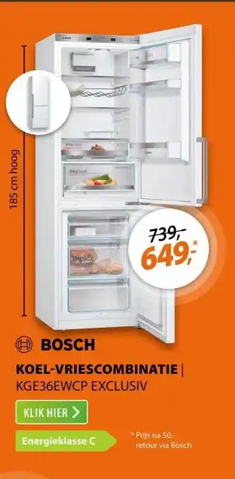 Expert Bosch KGE36EWCP EXCLUSIV Wit aanbieding